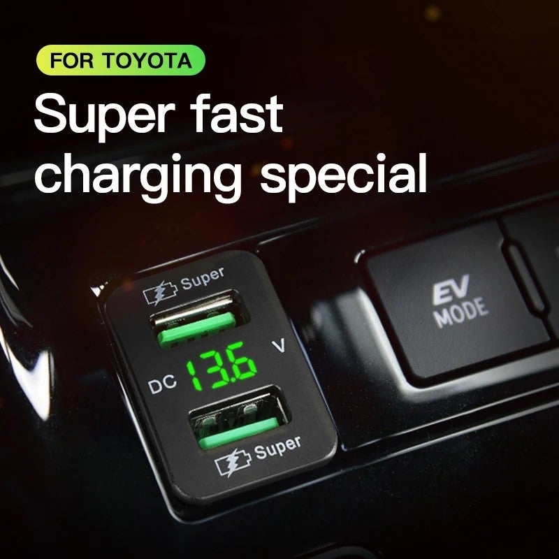 Bluejw 45W USB Car Charger Adapter - LED Voltmeter Display, 12-24V USB Socket, Automobile Fast Charging - Image 4